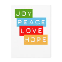 Joy Peace Love Hope Postcard