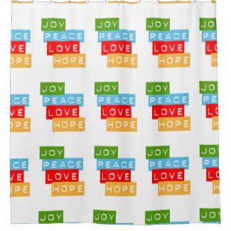 Joy Peace Love Hope Shower Curtain