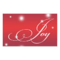 JOY ribbon script snow glow red large gift tag sticker