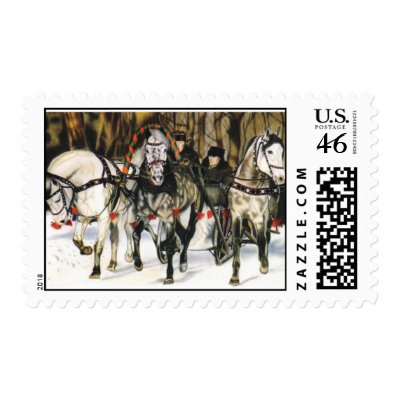 "Joy Ride" Postage Stamps by paintonmypaws