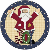 Joy Santa Christmas Tree Ornament photo sculptures