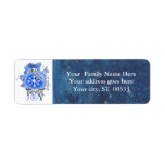 Joy Snowflake Kiwi Bird Blue Address Label