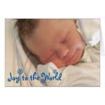 Joy to the world blue snowflake christmas photo greeting card