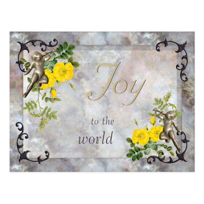 Joy to the world CC0860 Marble stone collage Postcard