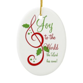 Joy to the World Christian Christmas Carol Music ornament