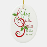 Joy to the World Christian Christmas Carol Music Christmas Ornaments