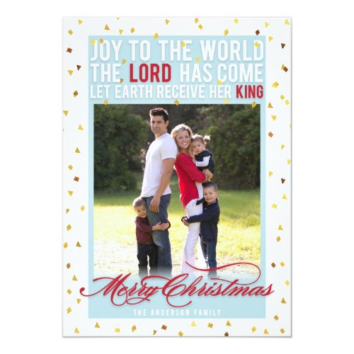 Joy to the World Christmas 5x7 Paper Invitation Card