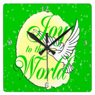 Joy to the World Christmas Square Wall Clock