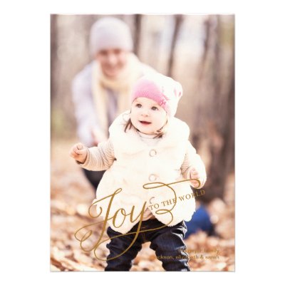 Joy to the World - Holiday Photo Card Custom Invitations