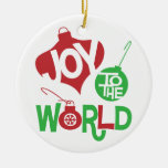 Joy to the World Round Porcelain Holiday Ornament