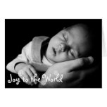 Joy to the world white snowflake christmas photo greeting cards