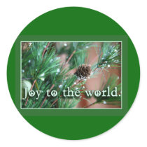 Joy to the World with Peace Signs Holiday Cards stickers