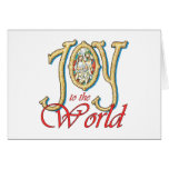 Joy to the World with Stained Glass Nativity Greeting Card