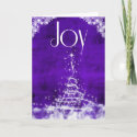 Joy with Contemporary Christmas Tree in Purple card