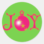 JOY with Ornament on Apparel and Gifts Stickers