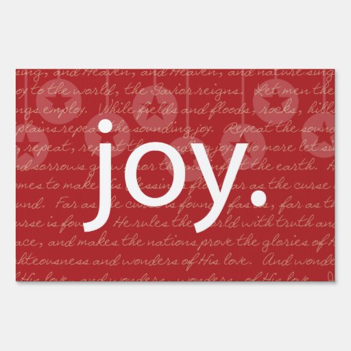 Joy Yard Signs Joy Lawn Signs Zazzle