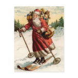 Joyeaux Noel Saint Nicholas Skiing Post Card
