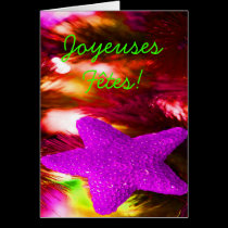 Joyeuses Fêtes et bonne année Purple Star I cards