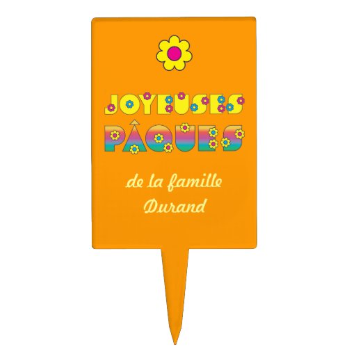 Joyeuses Pâques Rectangular Cake Pick