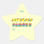 Joyeuses Pâques Star Sticker