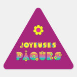 Joyeuses Pâques Triangle Stickers