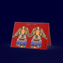 joyeux noel anges avec bougie cards