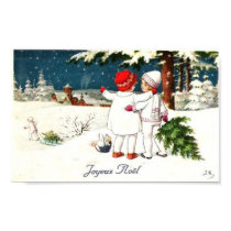 Joyeux Noel Children Xmas Card posters