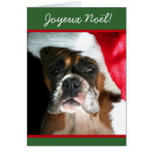 Joyeux Noël Christmas Boxer Dog greeting card