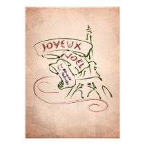 Joyeux Noël Eiffel Tower Christmas Card invitations