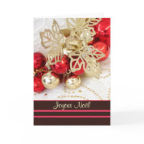 Joyeux Noël French Christmas - baubles Greeting Card