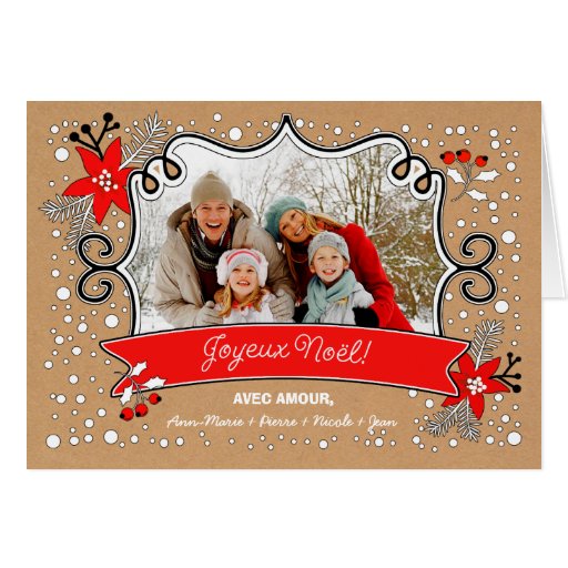 Joyeux Noël. French Custom Christmas Photo Cards | Zazzle