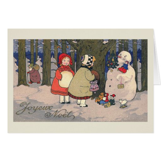 &quot;Joyeux Noel&quot; French Vintage Christmas Card | Zazzle