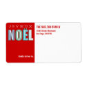 Joyeux Noel funky blue red chic Christmas custom label