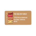 Joyeux Noel funky earth brown Christmas address label