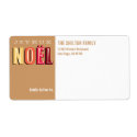 Joyeux Noel funky earth brown Christmas custom label
