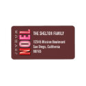 Joyeux Noel funky pink red chic Christmas address label