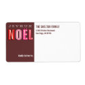 Joyeux Noel funky pink red chic Christmas custom label