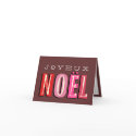 Joyeux Noel funky pink red chic christmas holiday card