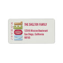 Joyeux Noel funky red green chic Christmas address label