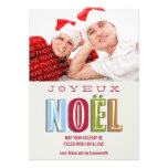 Joyeux Noel funky red green chic Christmas photo Personalized Announcement