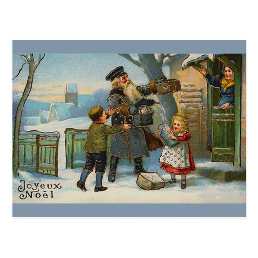 "Joyeux Noel Vintage Christmas Card" Postcards