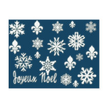 Joyeux Noel with Snowflakes Cards, Postcards