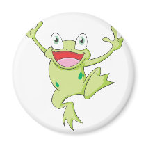 Joyful American Bullfrog Refrigerator Magnets