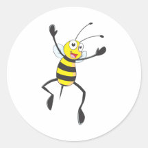 Joyful Bee Round Sticker