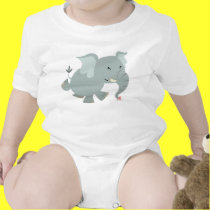 Fato alegre do bebê do elefante dos desenhos anima t - shirts by Lioness_Graphics Fato alegre do bebê do elefante dos desenhos anima t - shirts