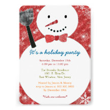 Joyful Cute Snowman Holiday Party Flat Invitations