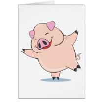 Joyful Dancing Pig Cards