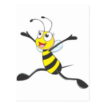 Joyful Female Bee Post Card