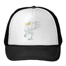 Joyful Great White Egret Hat