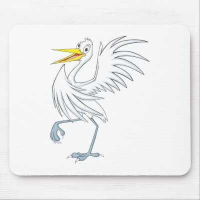 cartoon egret